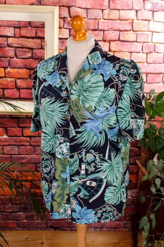 Vintage hawaii hemdbluse blau - vintage,