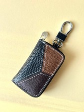 Puzzeln Mehrfarbig Leder Autoschlüsseltui Braun und Schwarz
