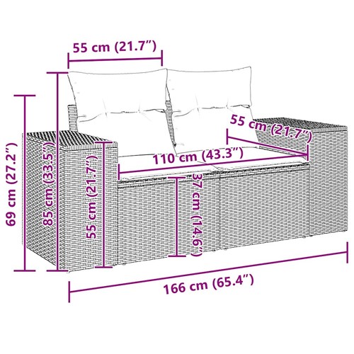 Gartensofa mit kissen sitzer - mit, 2-sitzer