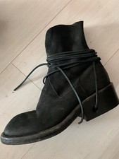 Rundholz Boot 39 Schwarz Mit Leder Schnürsenkel Selten 