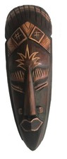Maske bemalt 30 cm, Holz-Maske aus Bali, Wandmaske, Dekoration aus Afrika