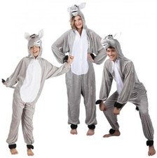 Esel Eselkostüm Eseloverall Overall Tier Kostüm Damen Herren Kinder Pferd grau