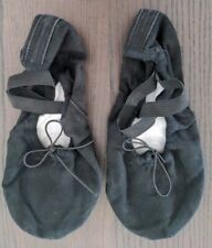 Gymnastik Schuhe Stoff schwarz Ballet Schleppchen Gr 33 / 34 Breite regulierbar