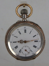 Herrentaschenuhr Merkur / Minerva hochwertiges Uhrwerk Silber um 1890 (95280)