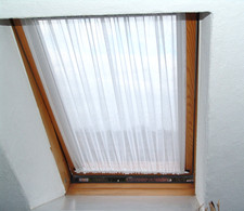 Scheibengardine Nr. 17   B 120cm Spanngardine H 80cm Dachfenster Gardinen Weiß