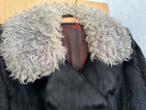 Echter schwarzer pelzmantel - echter,