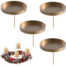 Kerzenhalter Adventskranz Bronze 8cm 4er Set Metall Kerzenleuchter Weihnachten