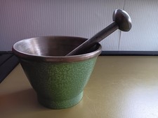 sehr schwerer(2kg) Mörser/Reibschale Metall Ø 12,5 cm+Stößel @Rezeptur Apotheke