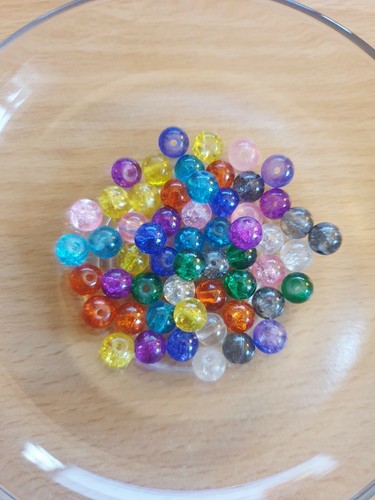 100 bunte crackle glasperlen - crackle,