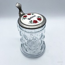 Beer Mug with Tin Lid Glass