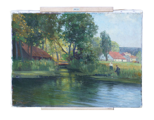 öl auf leinwand signiert - auf,