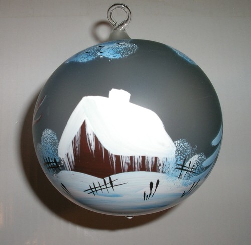 Glaskugel mit wintermotiv zum - wintermotiv,