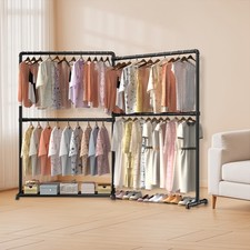 Schwarz Kleiderständer Schwerlast Garderobenständer  Verstellbar Kleiderstange