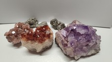 Citrin Stufe 106g +Amethyst 270g +Aragonit 60g +Pyrit Edelstein Mineralien druse
