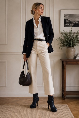 Zara navy leather suede