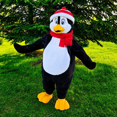 Christmas penguin mascot - christmas,