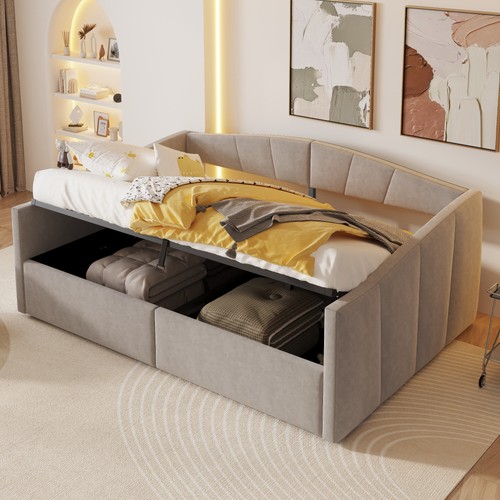 Sofabett 140x200cm hellgrau - 140x200cm,