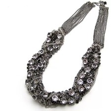 Statement Kette silber und schwarz lackiert