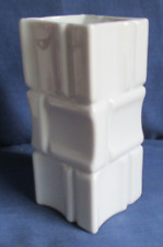 Winterling Röslau Vase 14,5 cm weiß viereckig Flächenrelief Porzellan Retro