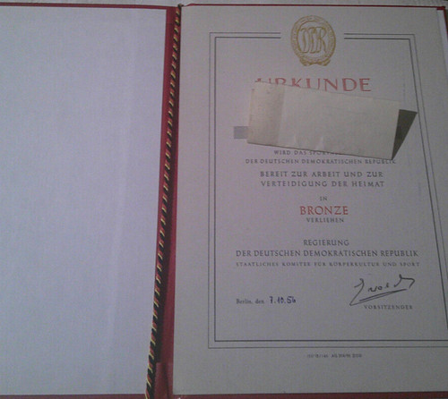 Urkunde sportabzeichen bronze - urkunde,