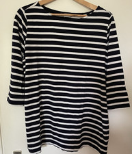 NEU   Women's Collection  Shirt Bio-Baumwolle navy weiß  3/4 Ärmel   Gr. 48 /50