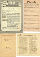 Konvolut Prospekte Anleitung Schallplatten Grammophon Philips Plattofix Wechsler