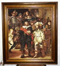 Schöner Gobelin Petit Point Stickerei " Die Nachtwache" Rembrandt van Rijn 1942