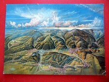 Friedrichroda Tabarz Waltershausen Zeichnung Landkarte Relief  1981 Sonderformat