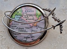 Seltene alte Brosche groß Flugzeug Reise Welt Pilot ca.60er Werbung Air France?