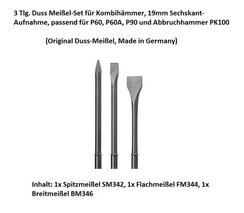 Duss meißel set - duss, spitz-