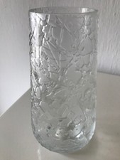 70-er: GLAS VASE satiniert  h=