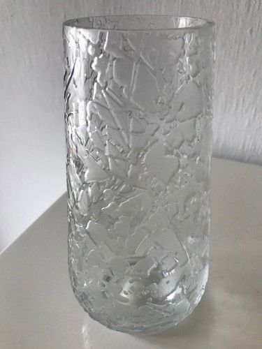 Glas vase satiniert - 70-er:,