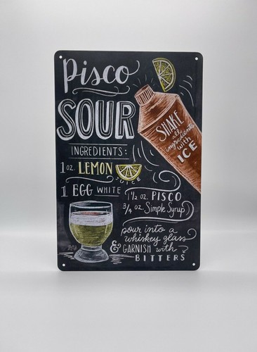 Blechschild cocktail pisco - blechschild,