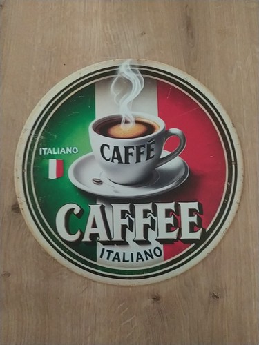 Blechschild rund kaffee - rund,