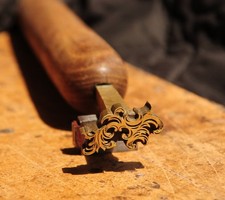 Vergoldestempel Messing Buchbinder Vergolden Stempel Prägung Leder Prägen antik!