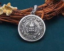 L37 Anhänger tibetischer Glücksgott buddhistisch Sterling Silber 925