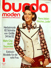 altes Burda Modeheft Ausgabe 8 von 1971 komplett mit Anleitung + Schnittmuster