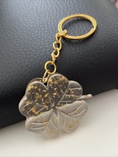 Handmade Handgefertigt Anhänger Resin Harz Glücksbringer Kleeblatt Blattgold