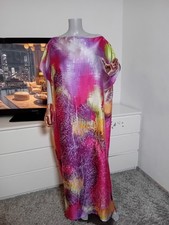 Bedruckter Seide,MaxiKleid  Kaftan Plussize Oversize 50 52 54 56 58 60 Übergröße