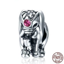 💖 Glück Indischer Elefant Anhänger Echt 925 Sterling Silber Mama Tochter Tier