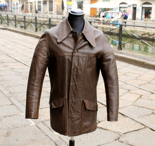 Herren lederjacke braun - , blazer