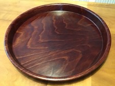 Vintage Tablett Gastrotablett rund Gerling Holz Gerlinol mit hohem Rand