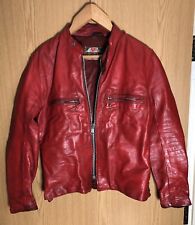 Ultra Rare Vintage Highwayman Cafe Racer Motorrad rote Lederjacke 