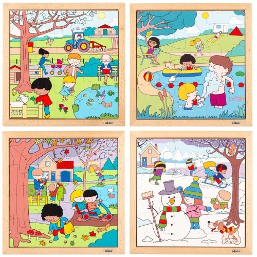 Jahreszeiten puzzle 4er set - puzzle,