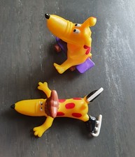 C&A Werbefigur Hund Schnuppi mit Skateboard und mit Schlittschuhen