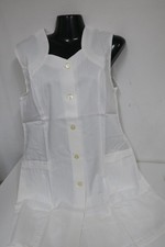 Kasack  Schürze  Kittel ohne Arm  Sanfor Knopfleiste Gr. 38 weiß *2*