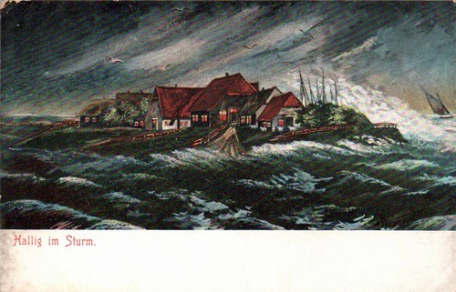 Künstler hallig - künstler-ak,