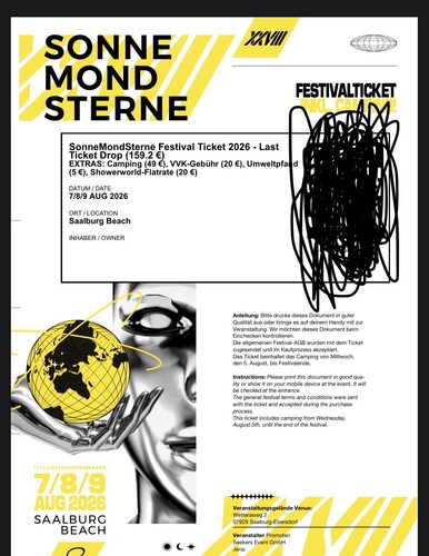 Sonnemondsterne festivalticket - sonnemondsterne,