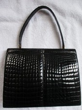 elegante Echt-Leder Handtasche aus Mitte 60iger Jahren