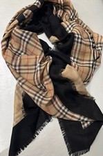 BURBERRY Schal Tuch  Kariert beige-schwarz 100x200cm Weihnachten Geschenk